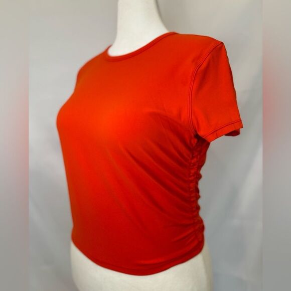 Lululemon Orange-Red Ruched Tee - Picture 5 of 7